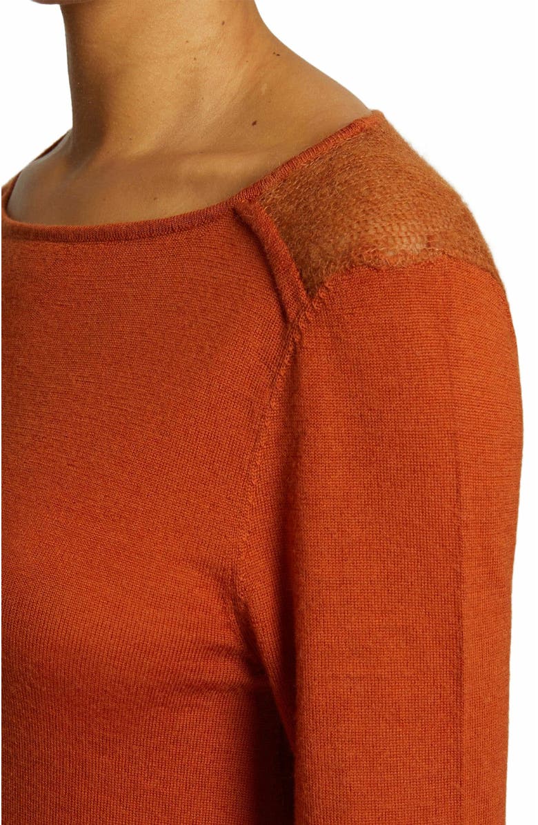Santorelli Wella Asymmetrical Knit Sweater In Merino Wool, Alternate, color, Sedona Orange