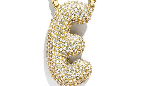 Baublebar Bubble Initial Pendant Necklace In Clear E