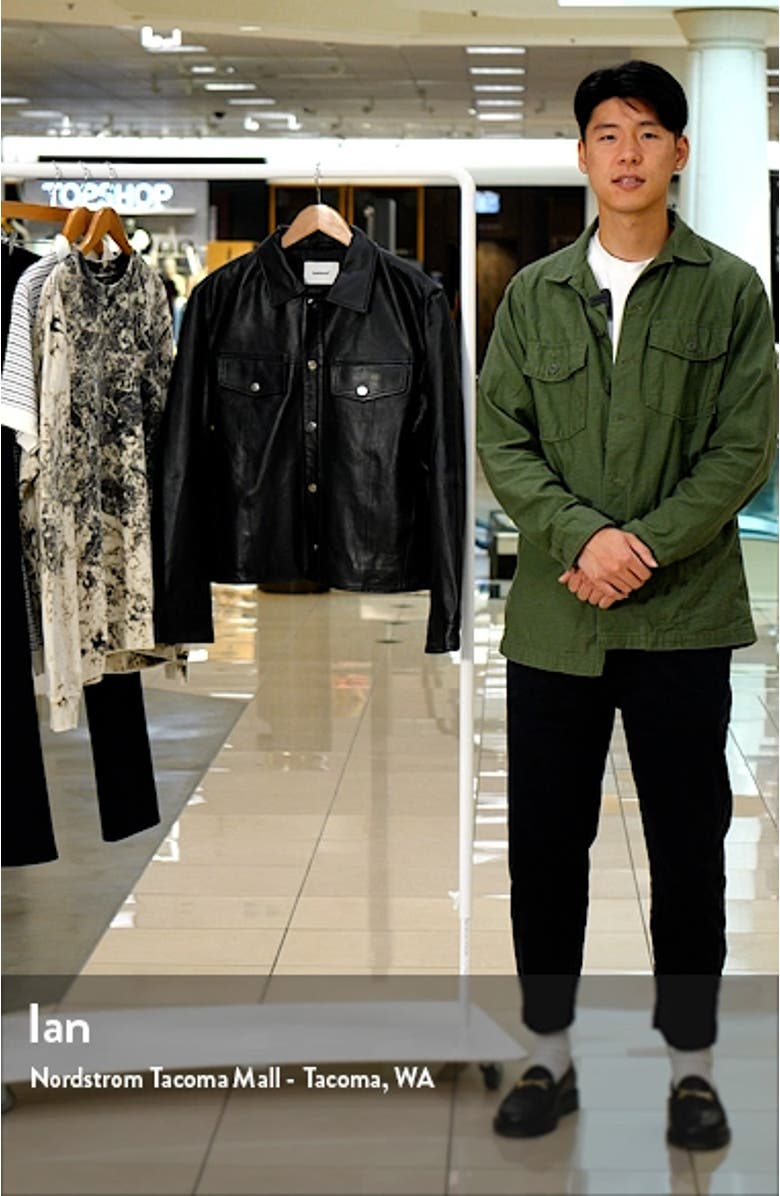 Frankie Recycled Leather Shirt Jacket, sales video thumbnail