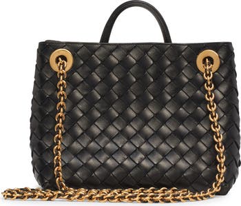 【BOTTEGA VENETA】SMALL ANDIAMO CHAIN BAG Bottega Veneta Small Andiamo Shoulder Bag with Chain Strap