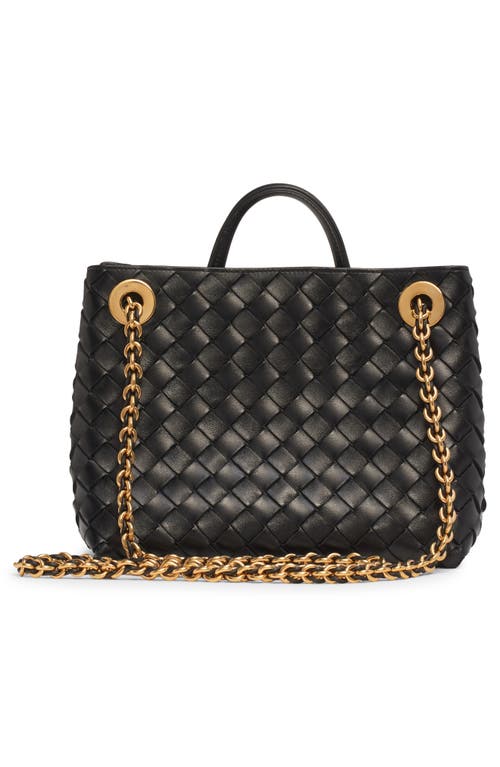 Bottega Veneta Small Andiamo Chain Leather Shoulder Bag In Black