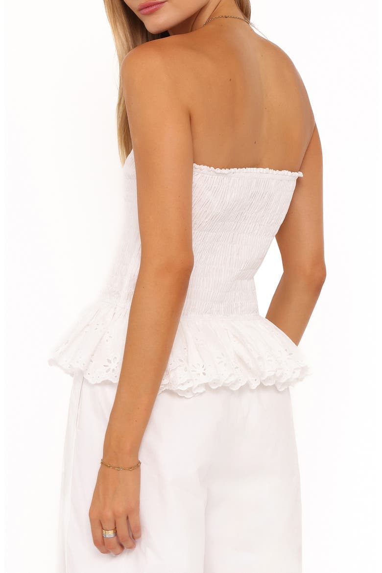 Stori Shirred Cotton Top, Alternate, color, WHITE BRODERIE