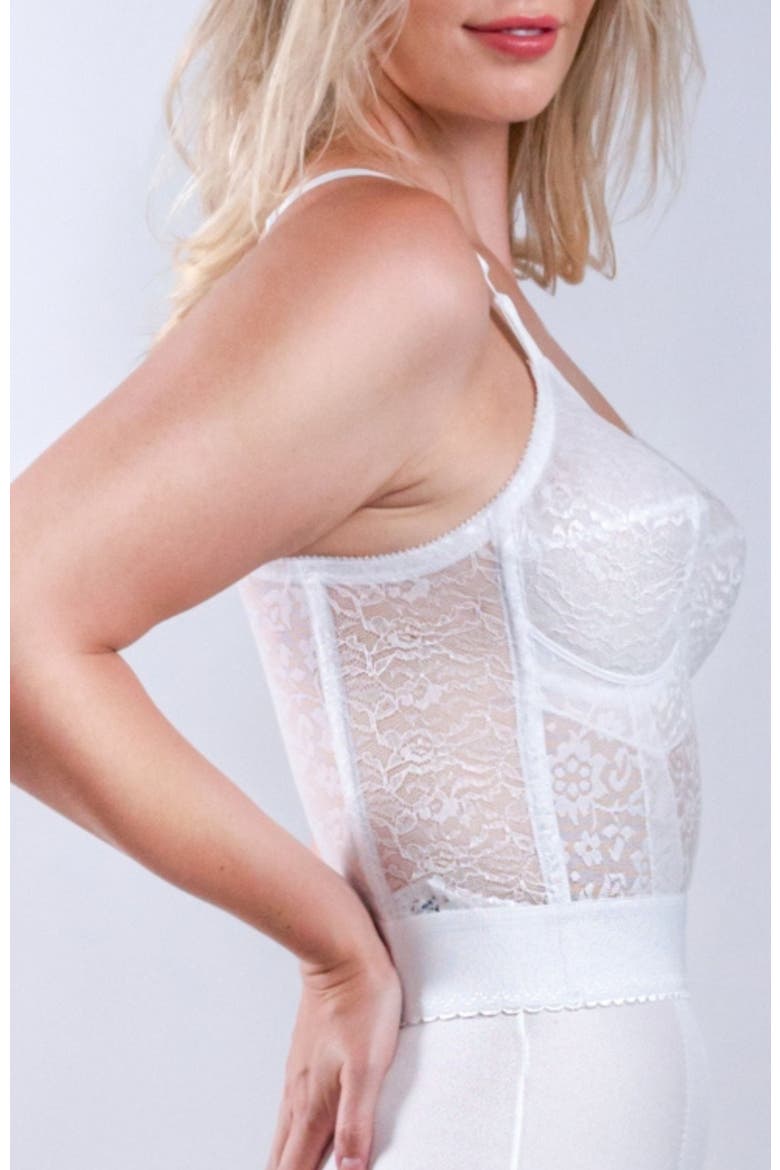 Longline Wireless Shaping Bra with Expandable Cups, Alternate, color, White