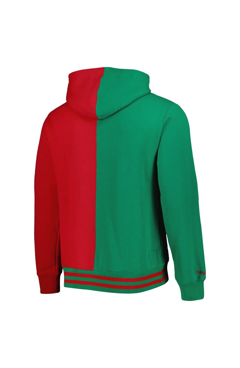 Mitchell & Ness Men's Mitchell & Ness Green/Red Milwaukee Bucks Hardwood Classics Split Pullover Hoodie, Alternate, color, Green