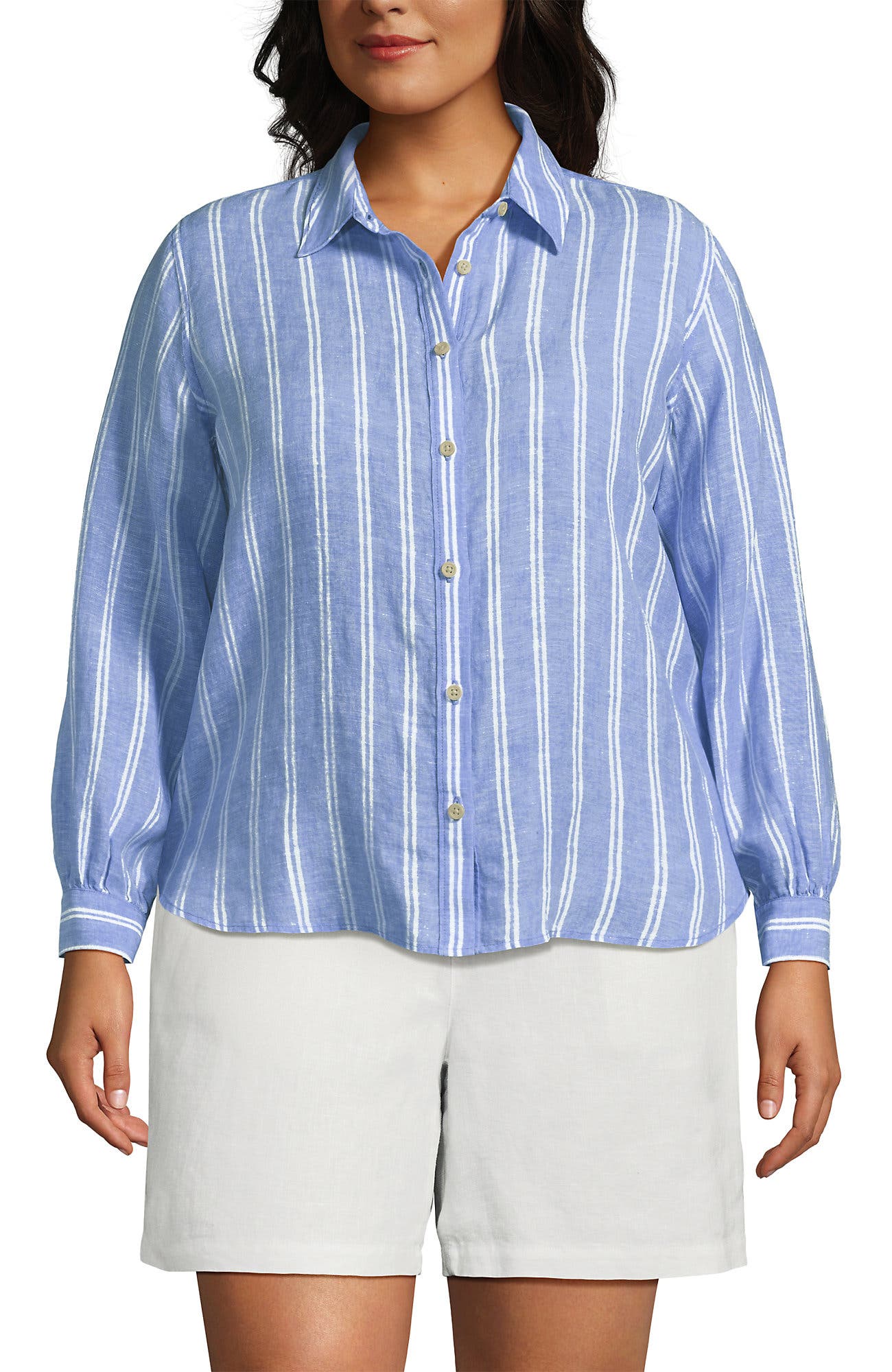Linen Long Sleeve Feminine Shirt - image 5