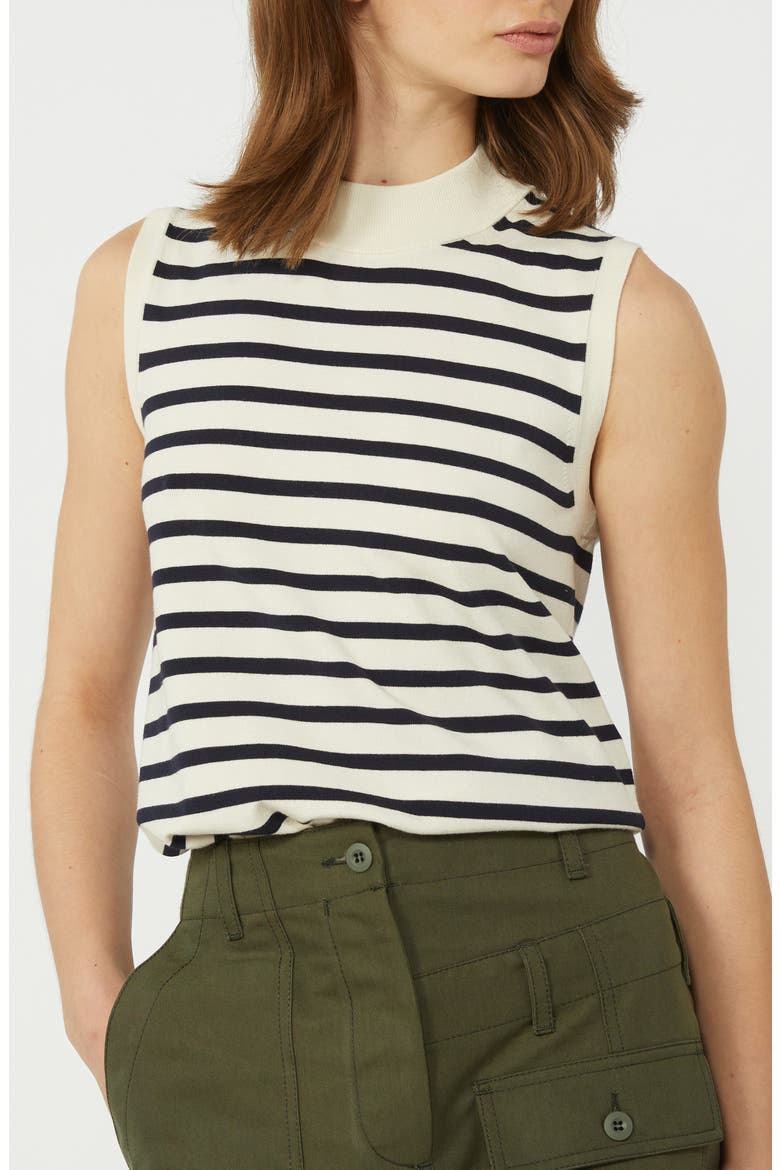 Stallo Stripe Sleeveless Sweater, Alternate, color, NAVY