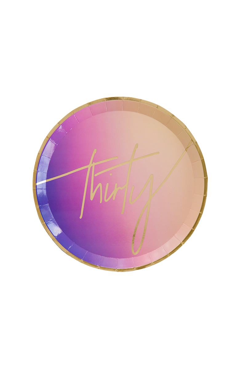 Jollity & Co 30th Birthday or Anniversary Dessert Plates, Main, color, Assorted Pre-Pack