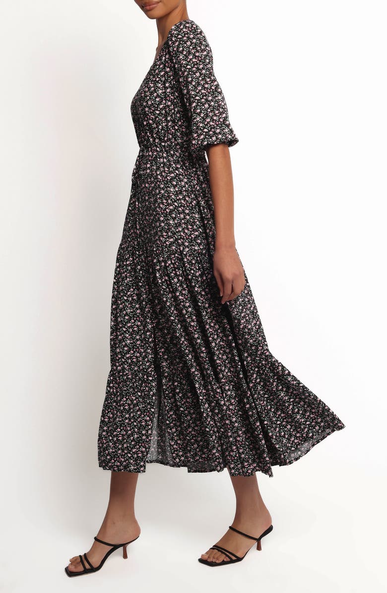 Petal & Pup Kelda Floral Print Dress, Alternate, color, Black Rosebud Floral