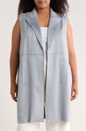 M Magaschoni Faux Suede Notch Lapel Vest
