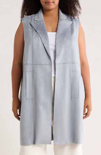 M Magaschoni Faux Suede Notch Lapel Vest
