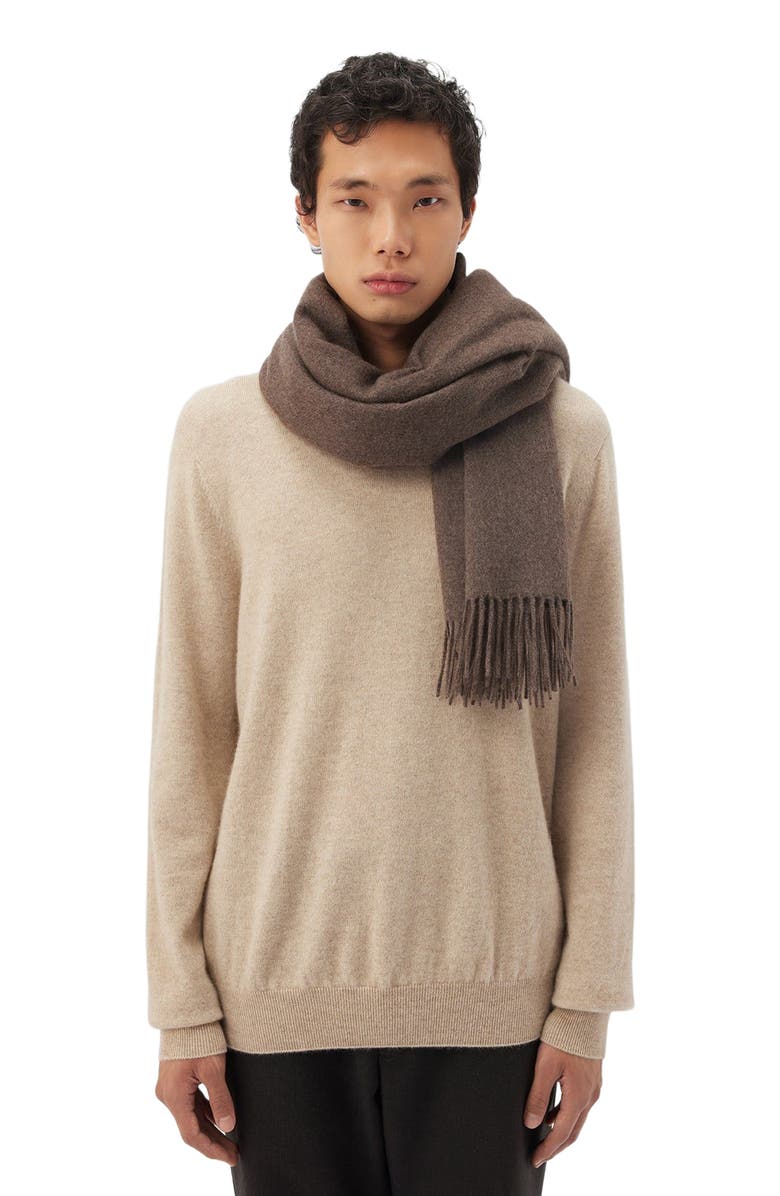 GOBI Mongolian Cashmere Medium Fringe Blanket, Alternate, color, Cocoa