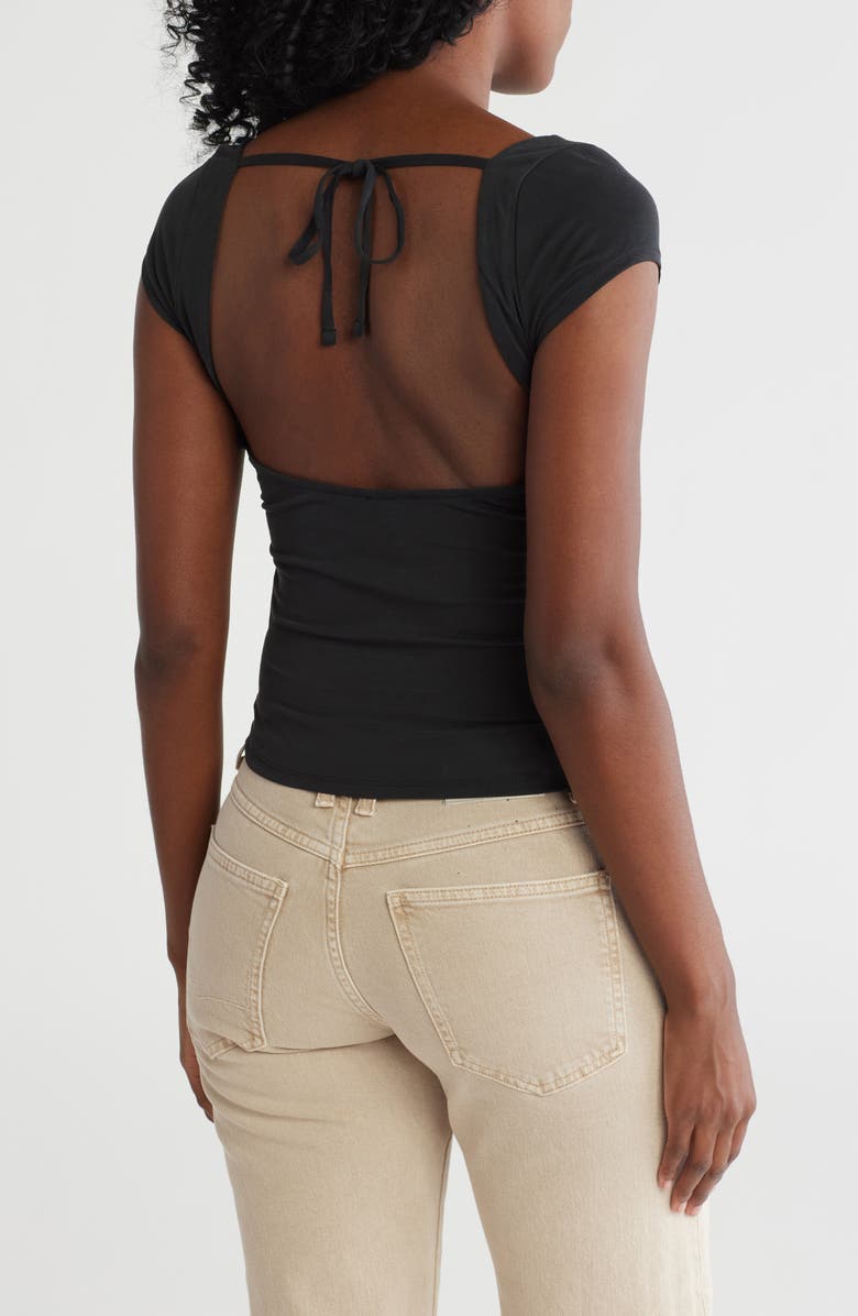 Free People Katie Tie Back Cowl Neck Knit Top, Alternate, color,