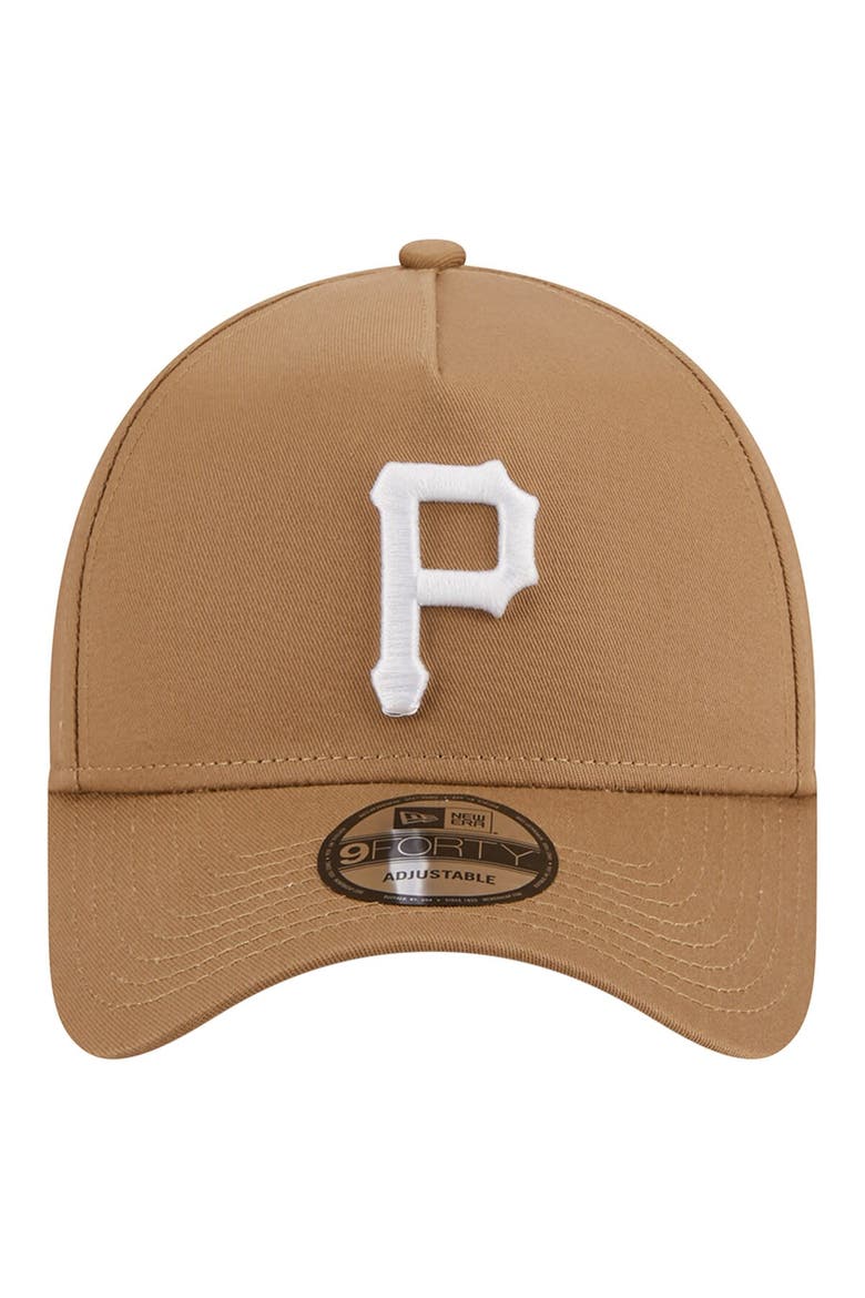Men's New Era Khaki Pittsburgh Pirates A-Frame 9FORTY Adjustable Hat, Alternate, color, Khaki