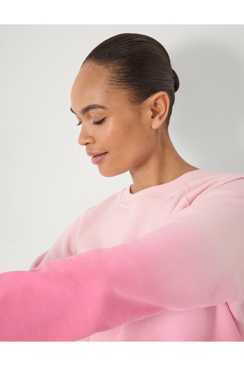 Aven Ombre Cotton Sweatshirt, Alternate, color, Azalea Pink