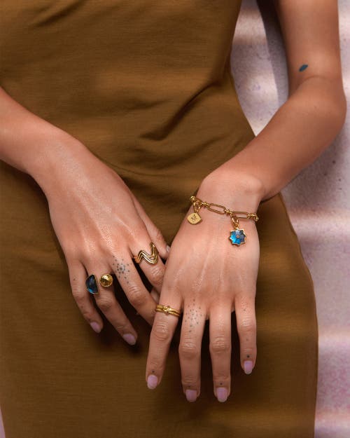 Ottoman Hands Essential Charm Link Chain Bracelet In Gold