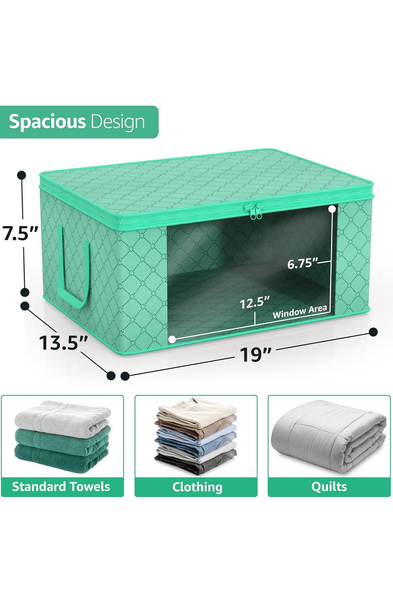 SORBUS 8-Pack Collapsible Zip Storage Bins, Alternate, color,