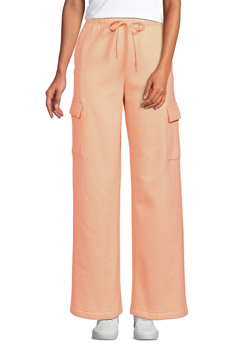 Serious Sweats High Rise Wide Leg Cargo Pants, Main, color, Peach Sorbet