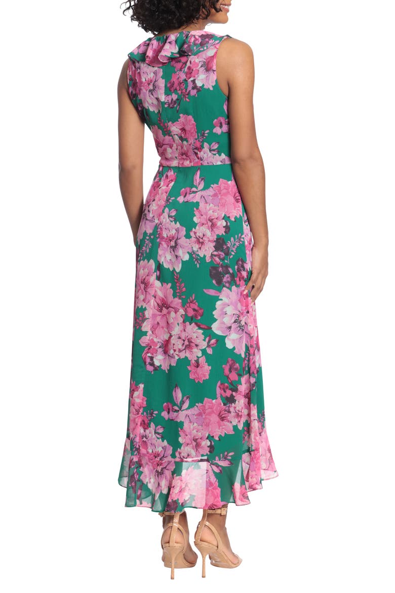 Femme Floral Yoryu Ruffle Hem Dress, Alternate, color, SPRING GREEN