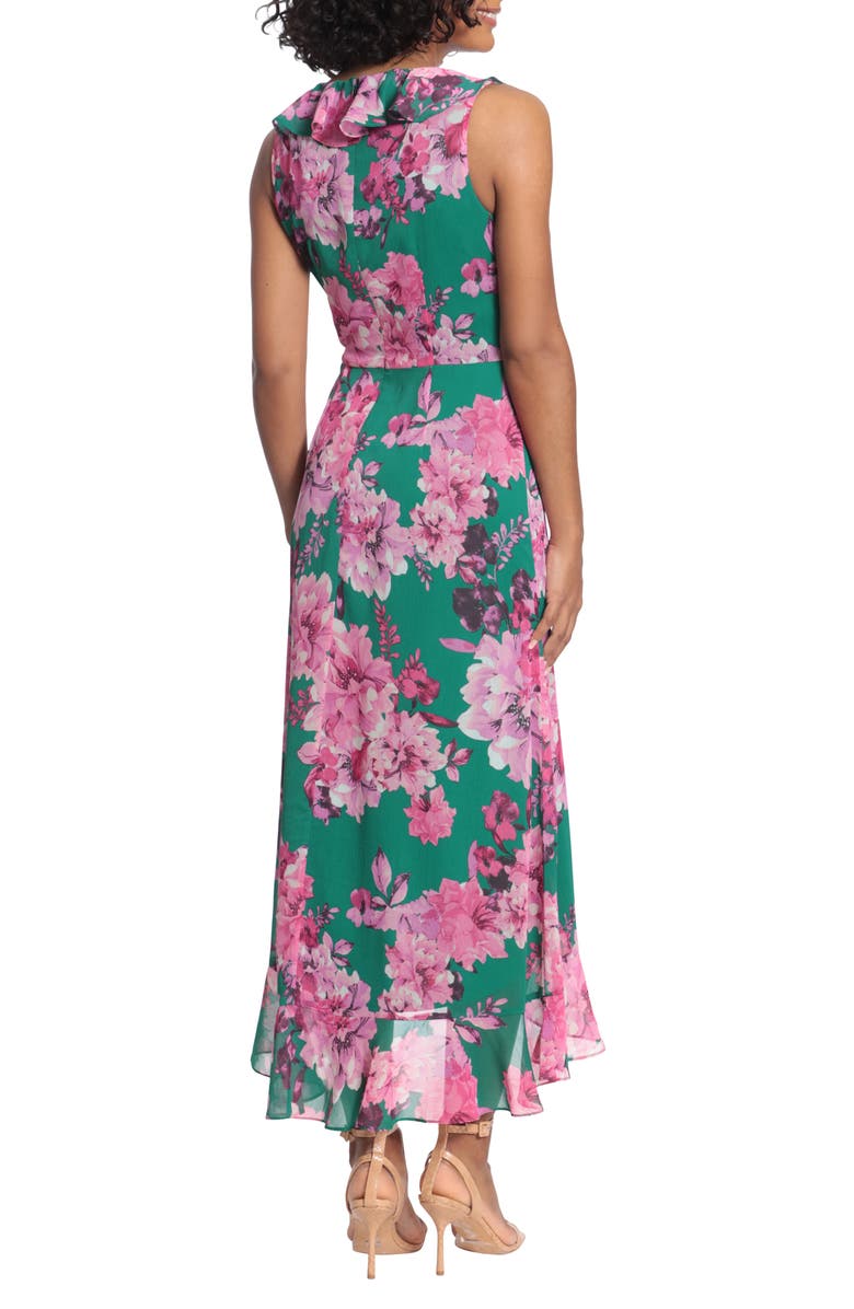 London Times Femme Floral Yoryu Ruffle Hem Dress, Alternate, color, Spring Green