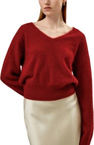Lilysilk Women's Cropped V-Neck Cashmere Sweater