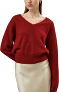Lilysilk Women's Cropped V-Neck Cashmere Sweater
