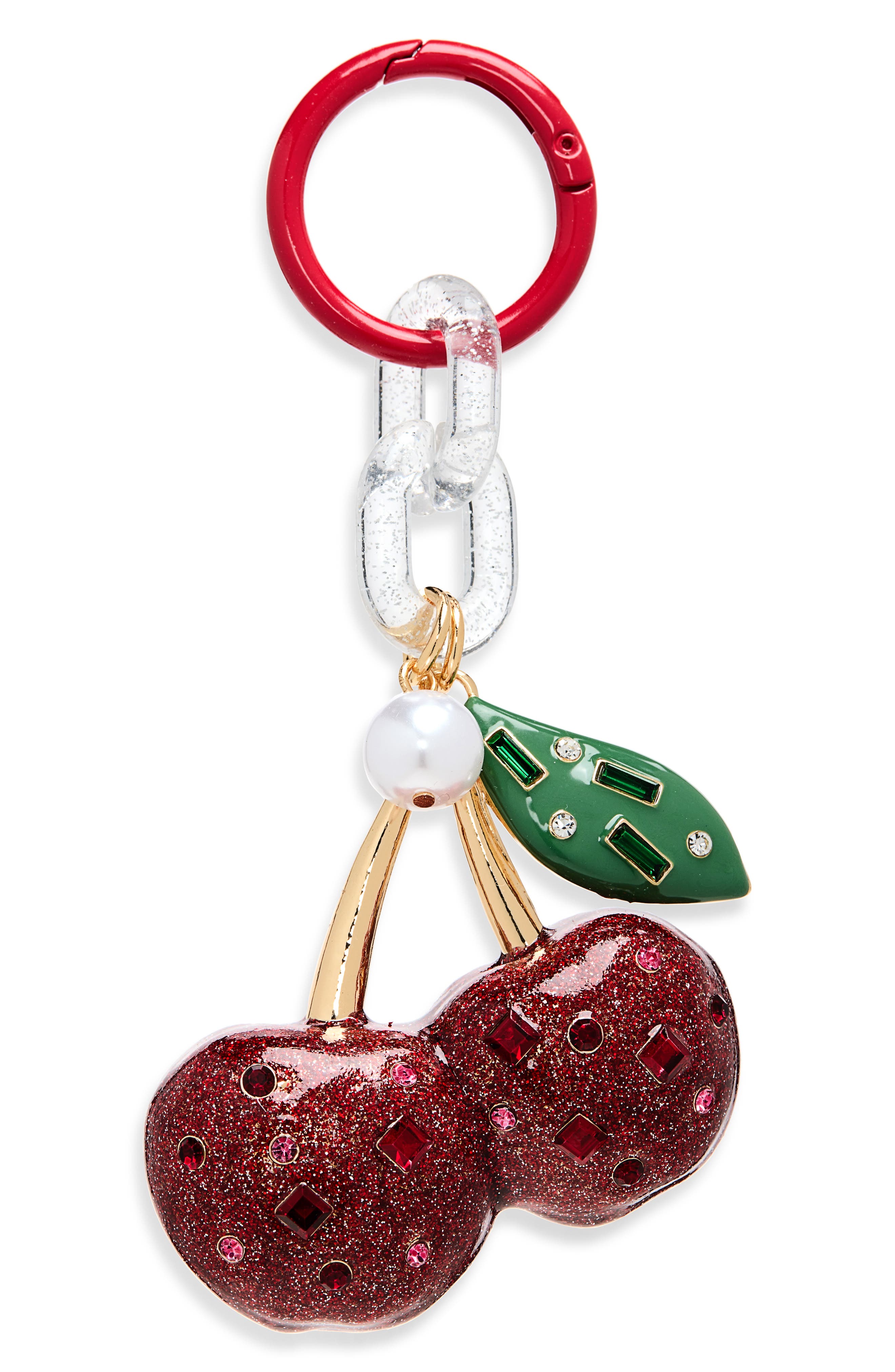 Cherry Bag Charm, Main, color, RED MULTI- GOLD