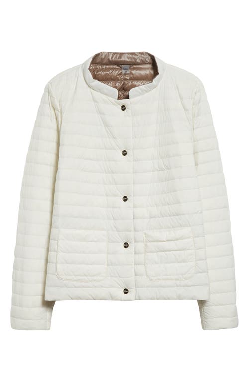 Herno Matte To Shiny Reversible Down Puffer Jacket In White To Taupe
