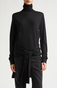 TOTEME Double Sleeve Wool & Silk Turtleneck Sweater