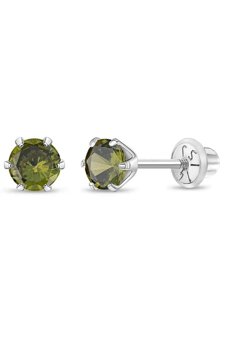 14k Classic Solitaire Earrings, Main, color, August