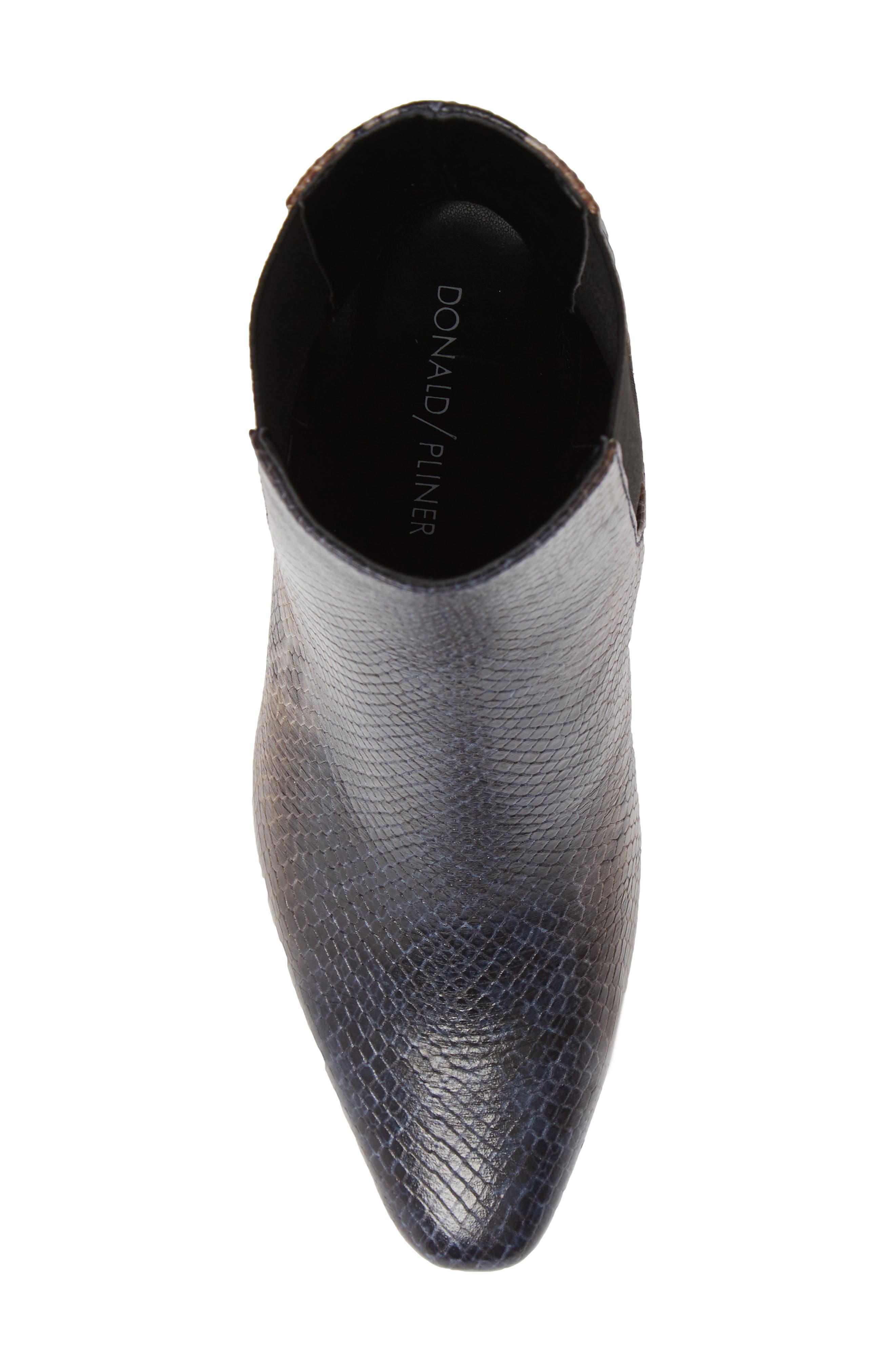 Laila Bootie, Alternate, color, NAVY SNAKE PRINT LEATHER