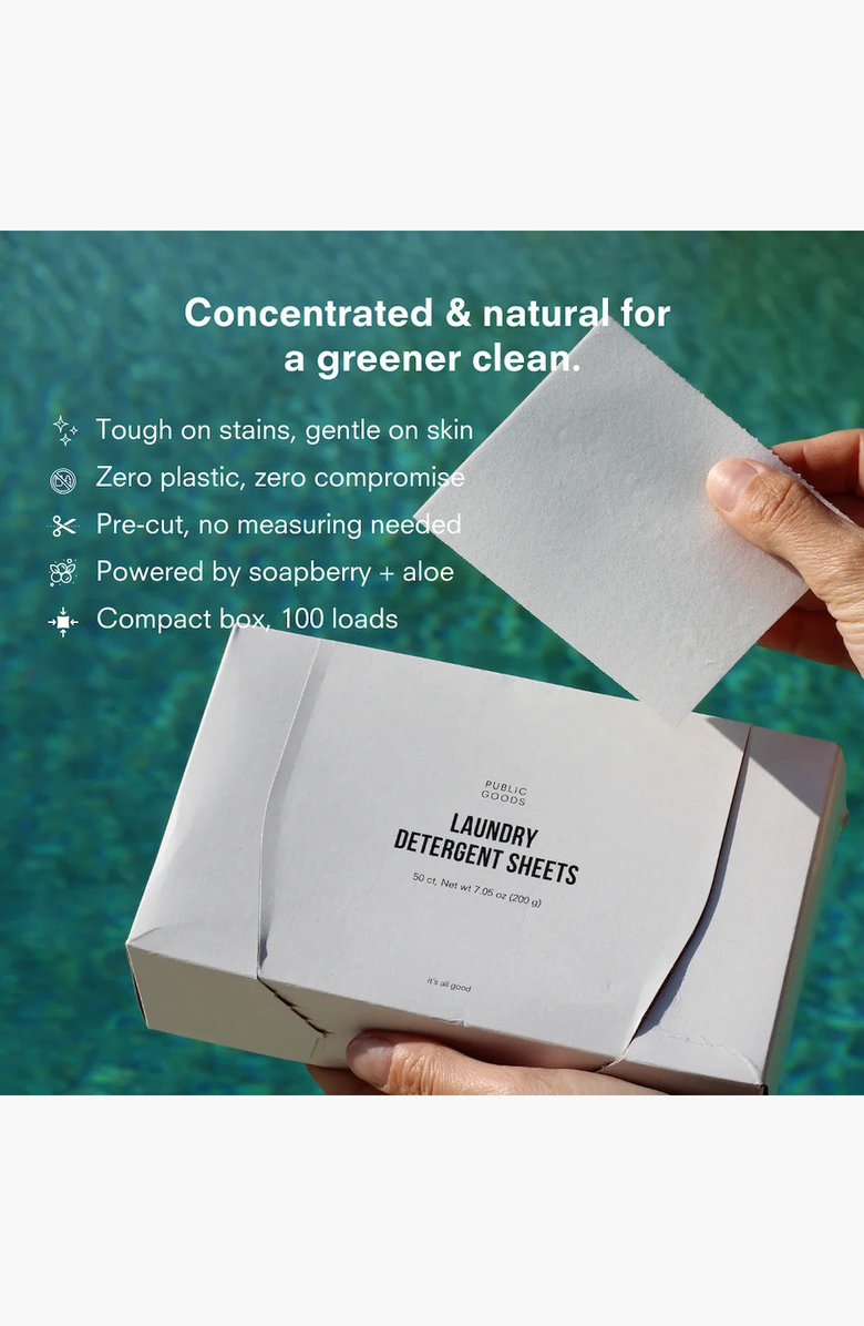 PUBLIC GOODS Laundry Detergent Sheets, Alternate, color, Fragrance Free