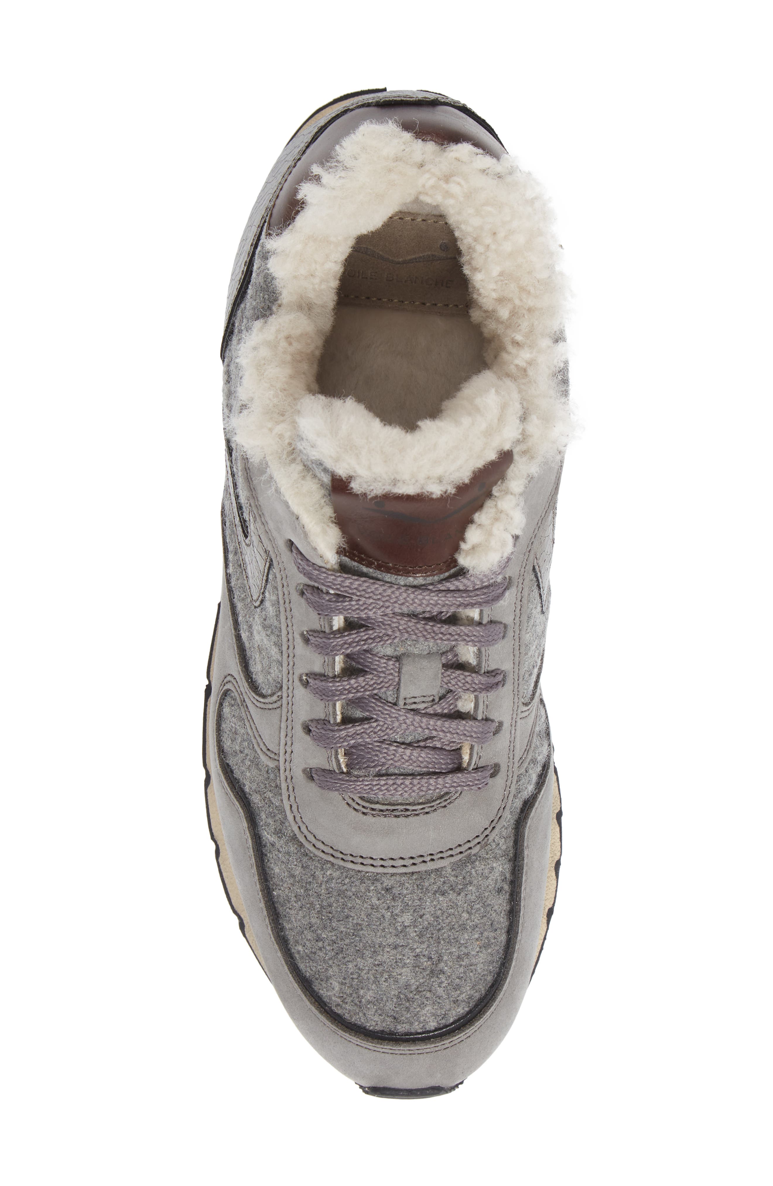 Voile Blanche Julia Genuine Shearling Jogger Sneaker, Alternate, color, Grigio-Nero