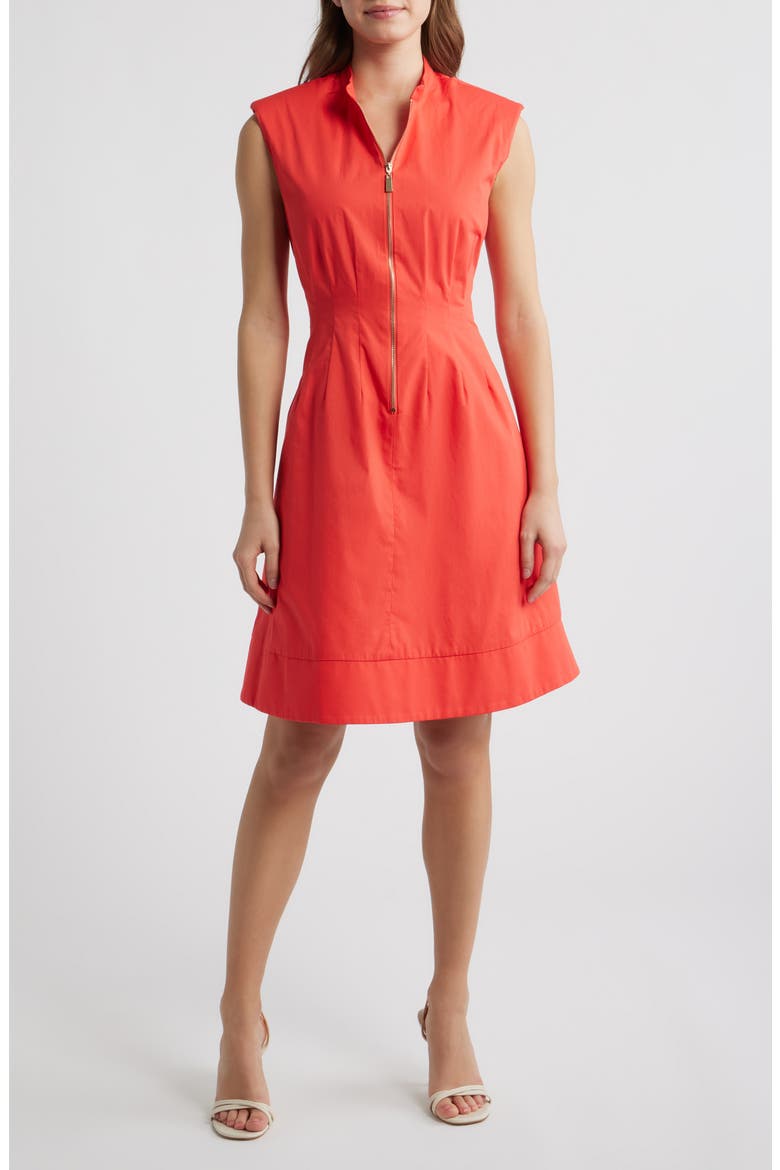 sleeveless cotton dress knee length Plus Size - Women's M.MAC Rock Fish Knee-Length Sleeveless Cotton Knit Dress With Pockets - Blue Aqua - 1XL
