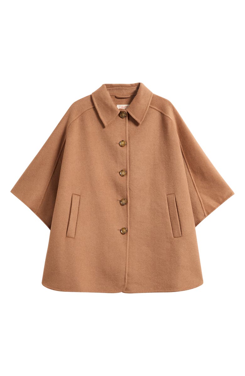 Marine Layer Colette Drape Wool Blend Coat, Alternate, color, Camel