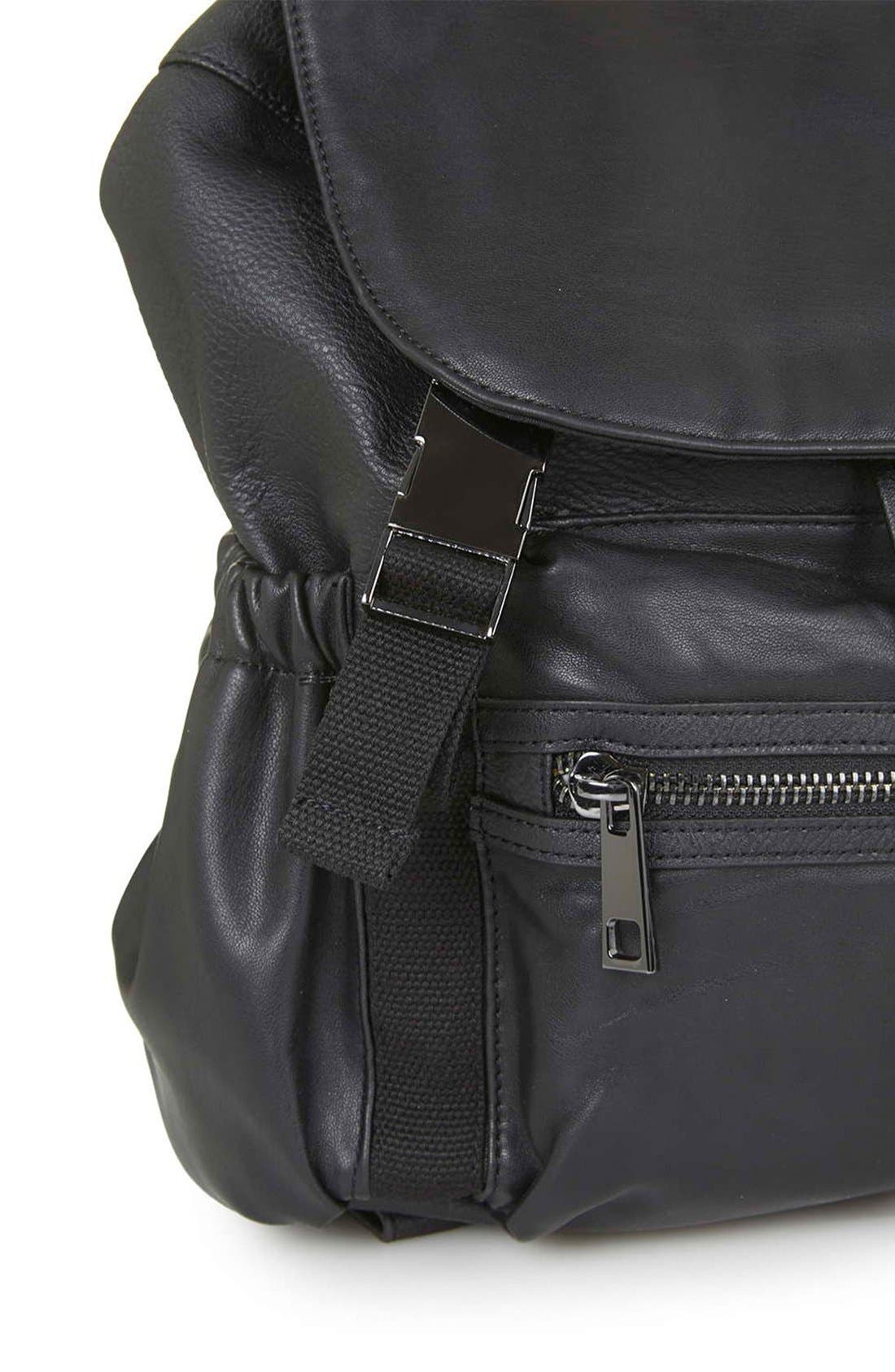 Topshop Sporty Faux Leather Backpack, Alternate, color, 