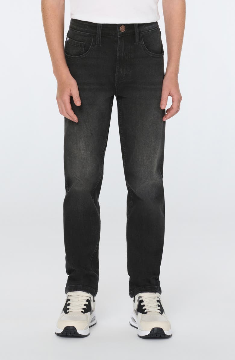 Scotch & Soda Kids' Five-Pocket Loose Tapered Fit Jeans, Alternate, color, Black / White