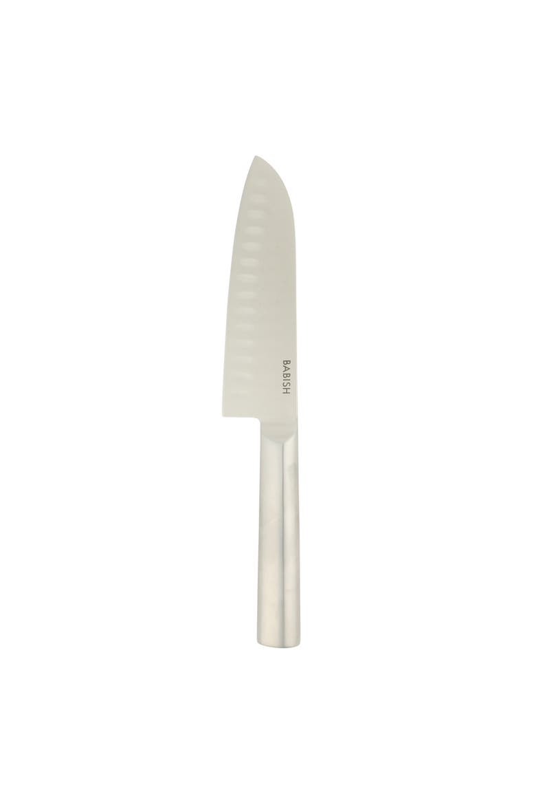 High Carbon German Steel Santoku Knife with Full Tang Blade, Main, color, Silver