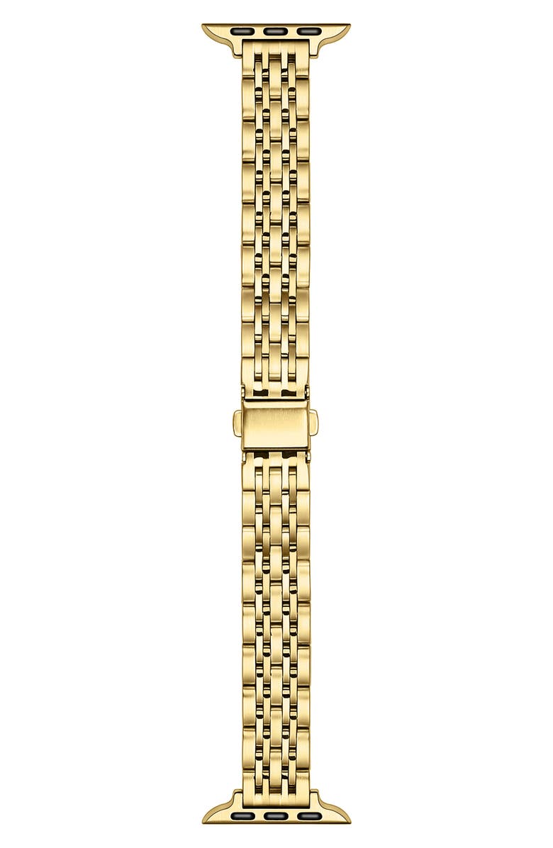 Posh Tech Rainey Skinny Stainless Steel Apple Watch<sup>®</sup> Watchband, Main, color, Gold