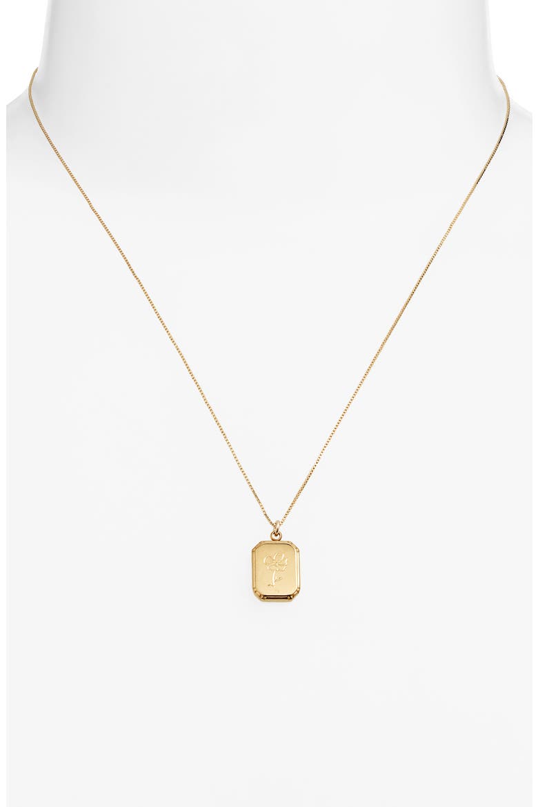 Audrey Birth Flower Pendant Necklace, Alternate, color, GOLD / AUGUST - POPPY