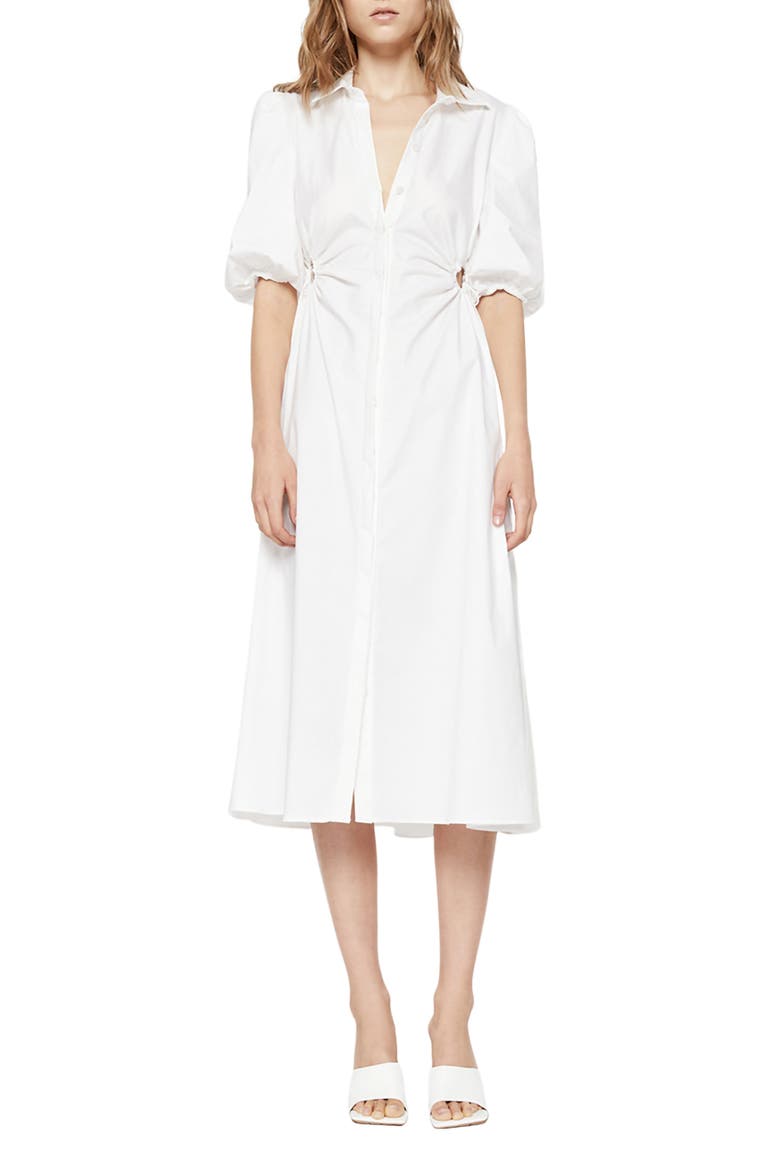 Cutout Midi Shirtdress, Main, color, ORCHID WHITE