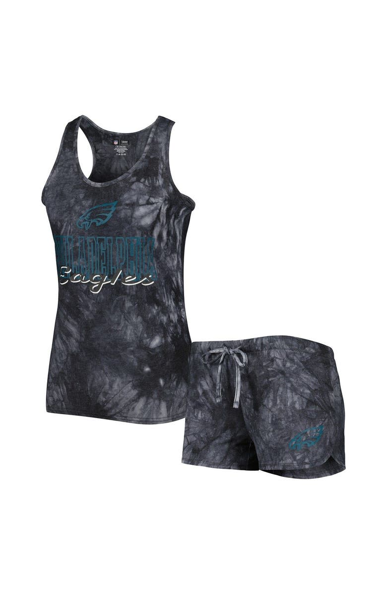 CONCEPTS SPORT Women's Concepts Sport Charcoal Philadelphia Eagles Billboard Scoop Neck Racerback Tank and Shorts Sleep Set, Alternate, color, 