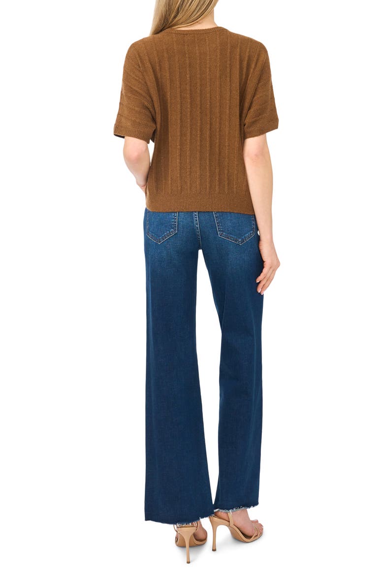 Short Dolman Sleeve Sweater, Alternate, color, RICH COGNAC