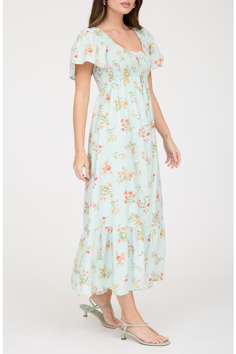 Flutter Sleeve Midi Sundress, Alternate, color, SAGE