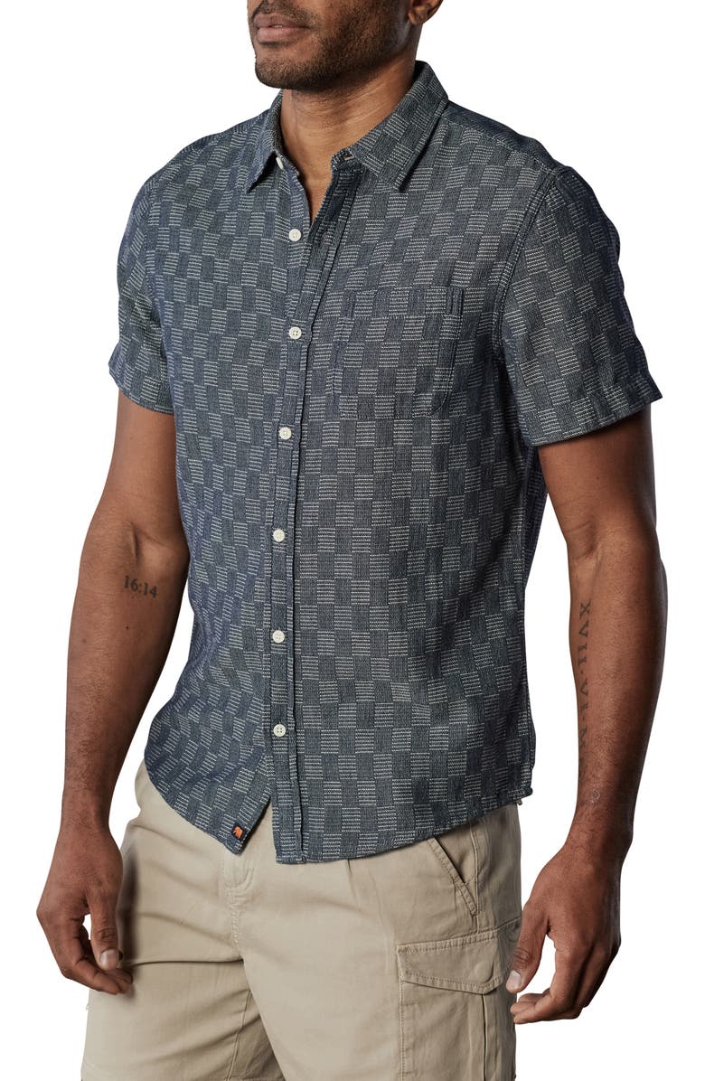 The Normal Brand Freshwater Short Sleeve Button-Up Shirt, Alternate, color, Summer Check