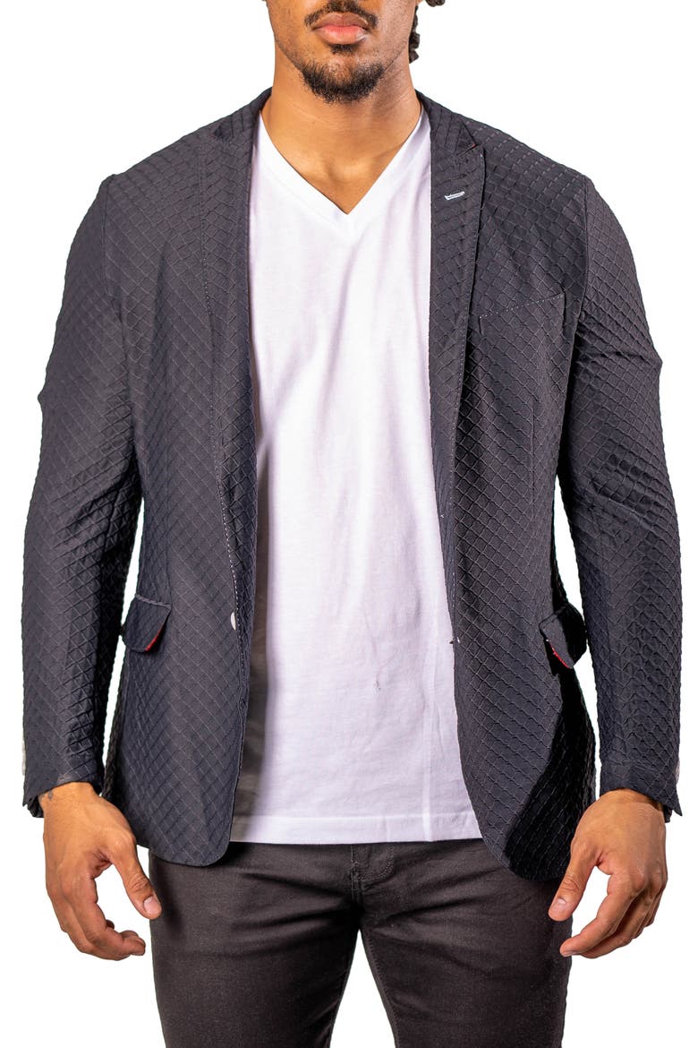 Unconstructed Stretch Black Blazer, Main, color, BLACK