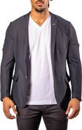 Maceoo Unconstructed Stretch Black Blazer