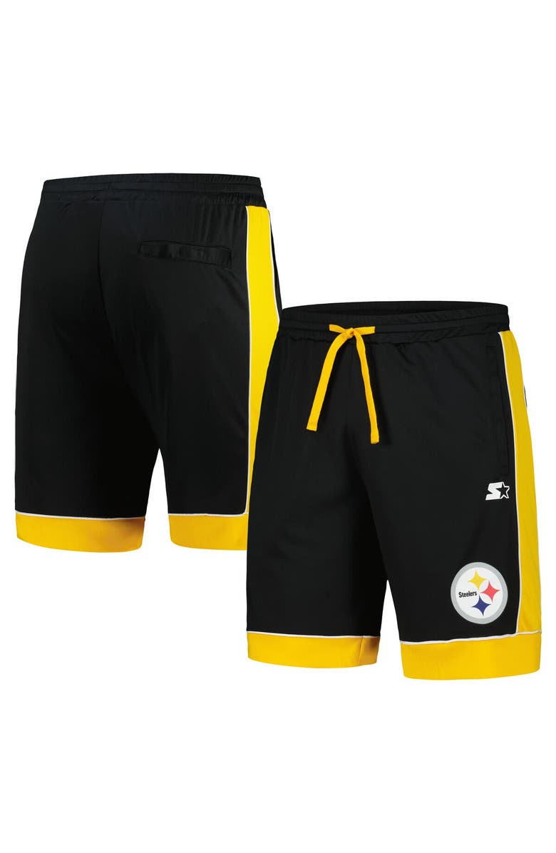 STARTER Men's Starter Black/Gold Pittsburgh Steelers Fan Favorite Fashion Shorts, Main, color, 