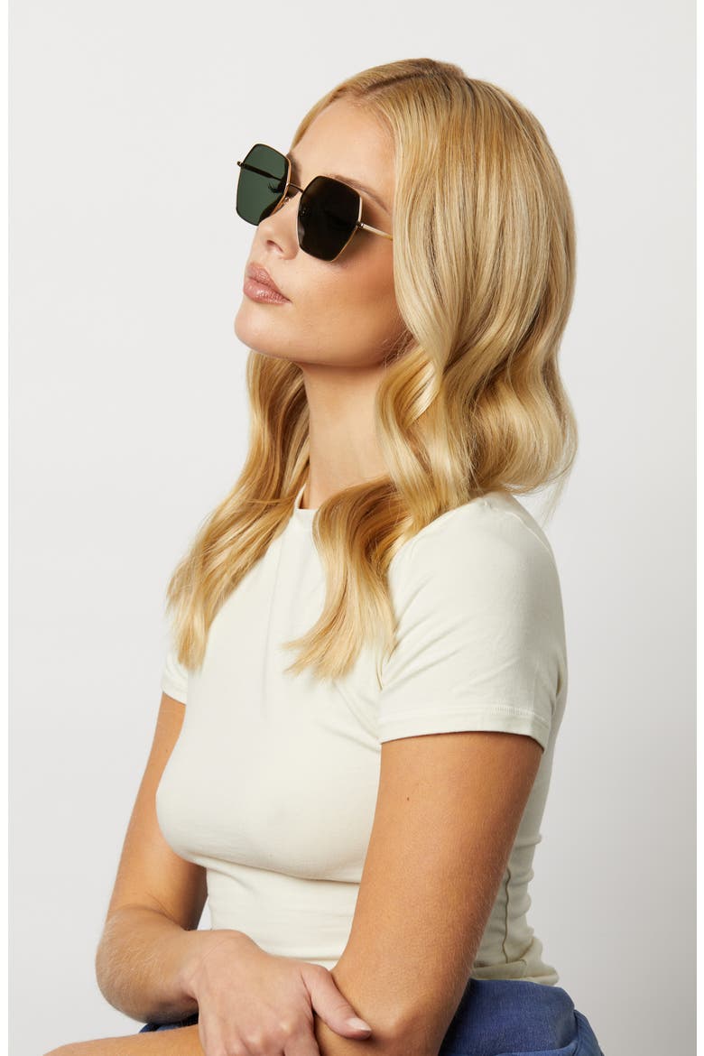 Harlowe 55mm Gradient Polarized Square Sunglasses, Alternate, color, GOLD / G 15