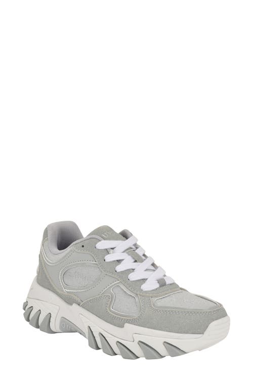 Guess Women's Norina Lace-up Cat Claw Chunky Sneakers In Light Gray