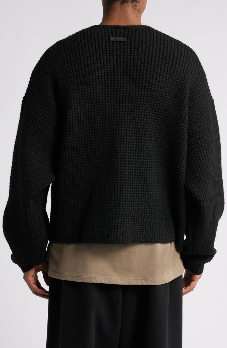 Fear of God Essentials Heavyweight Waffle Cardigan, Alternate, color,